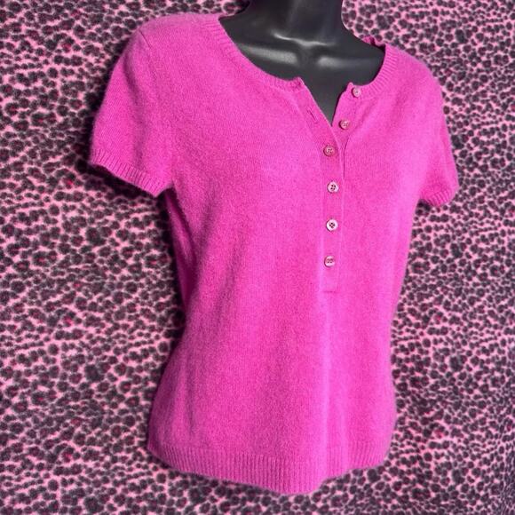 Apostrophe 100% Cashmere Short Sleeve Sweater - Picture 4 of 5